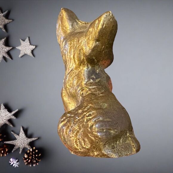 Vintage Scottish Terrier Brass Dog Sculpture Figurine Decor - Picture 6 of 11